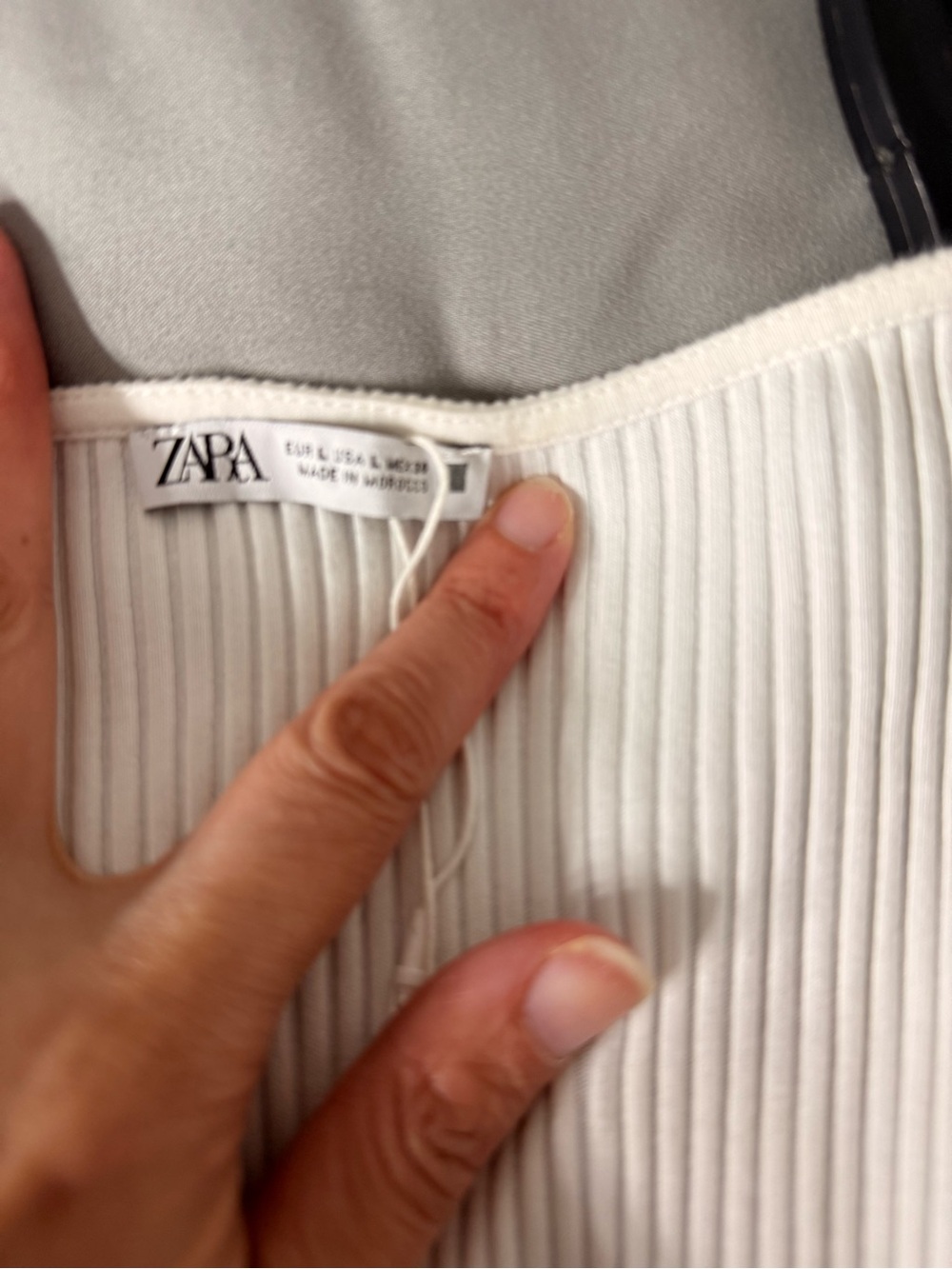 White Button-Front Ribbed Midi Dress - Picture 3 of 3
